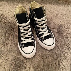 Black High Top Converse Sneakers - Size 7